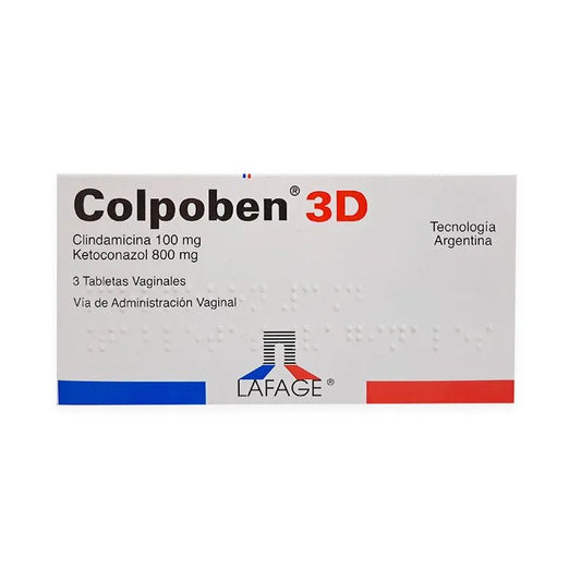 Colpoben 3D 100Mg/800Mg X 3 Tabletas Vaginales
