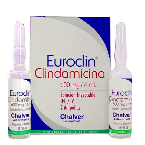 Euroclin 600Mg/4Ml Inyectable X 2 Ampollas 2Ml