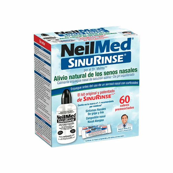 Sinus Rinse Adulto Kit De Enjuague Nasal 60 Sobres