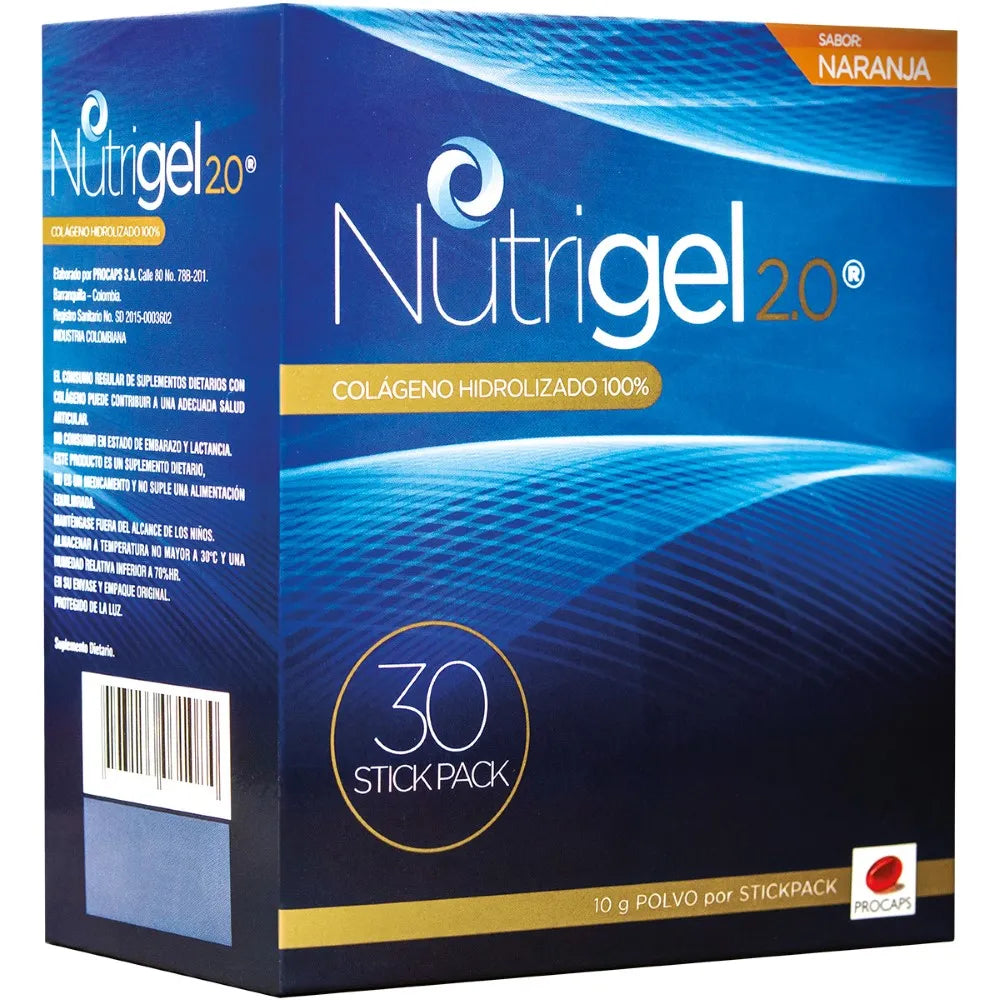 Nutrigel 2.0 Sabor Naranja X 30 Sobres